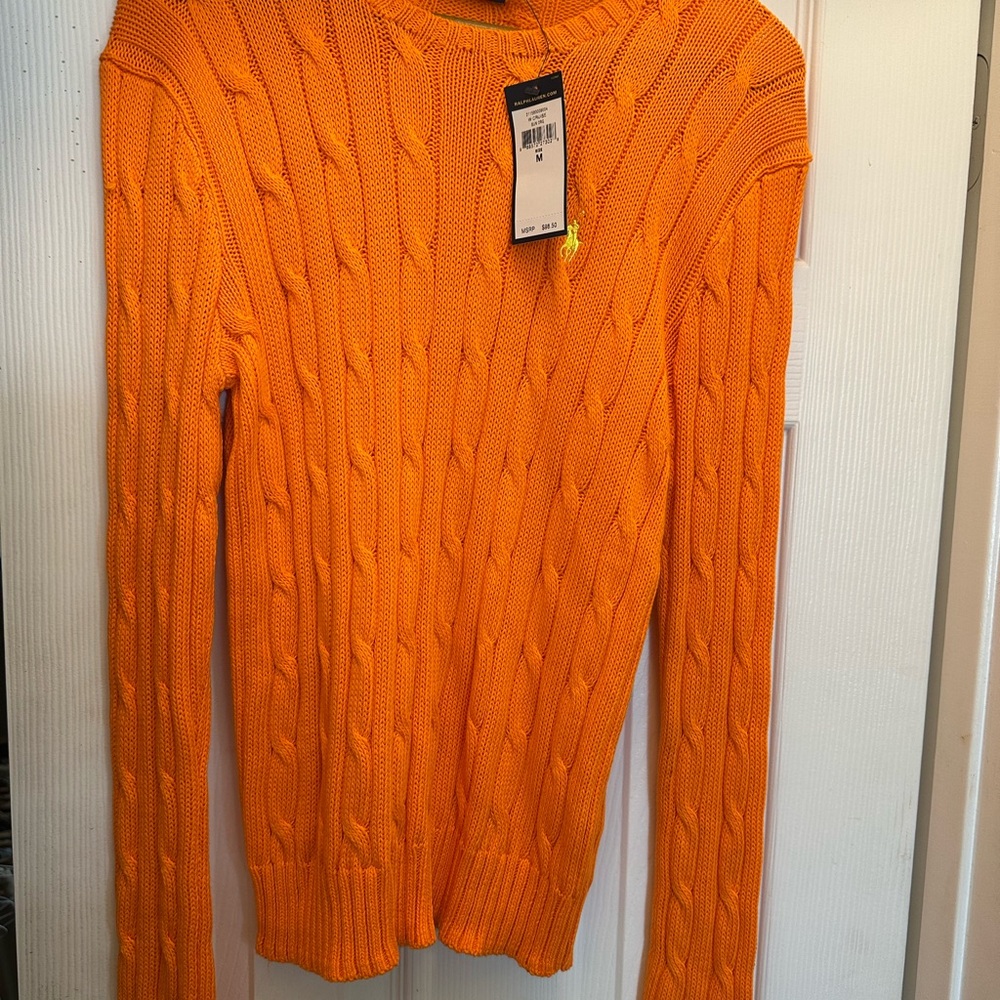 Ralph Lauren Orange Cable Knit Sweater